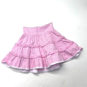 Orient Expressed Pink Checkered Ruffled Twirly Skirt